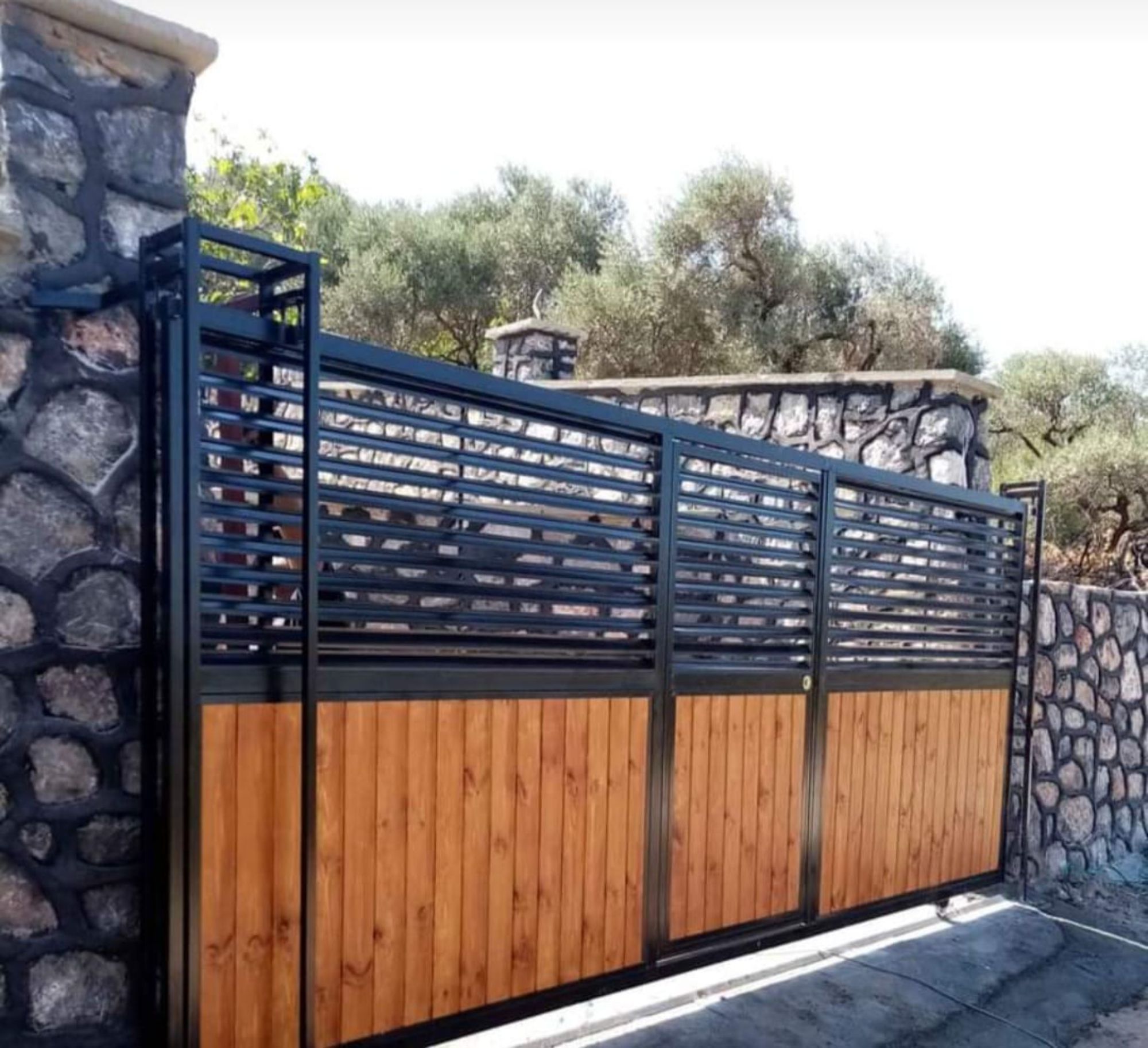 Modern Ahsap Metal Kapi